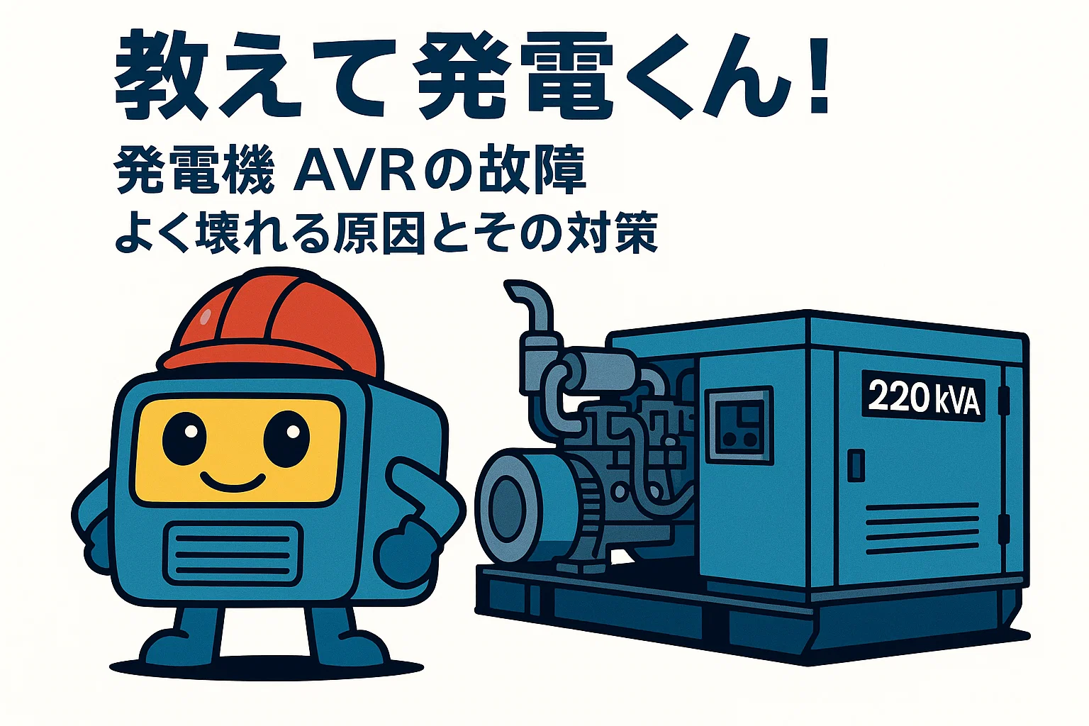 教えて発電くん!発電機 AVRの故障|よく壊れる原因とその対策