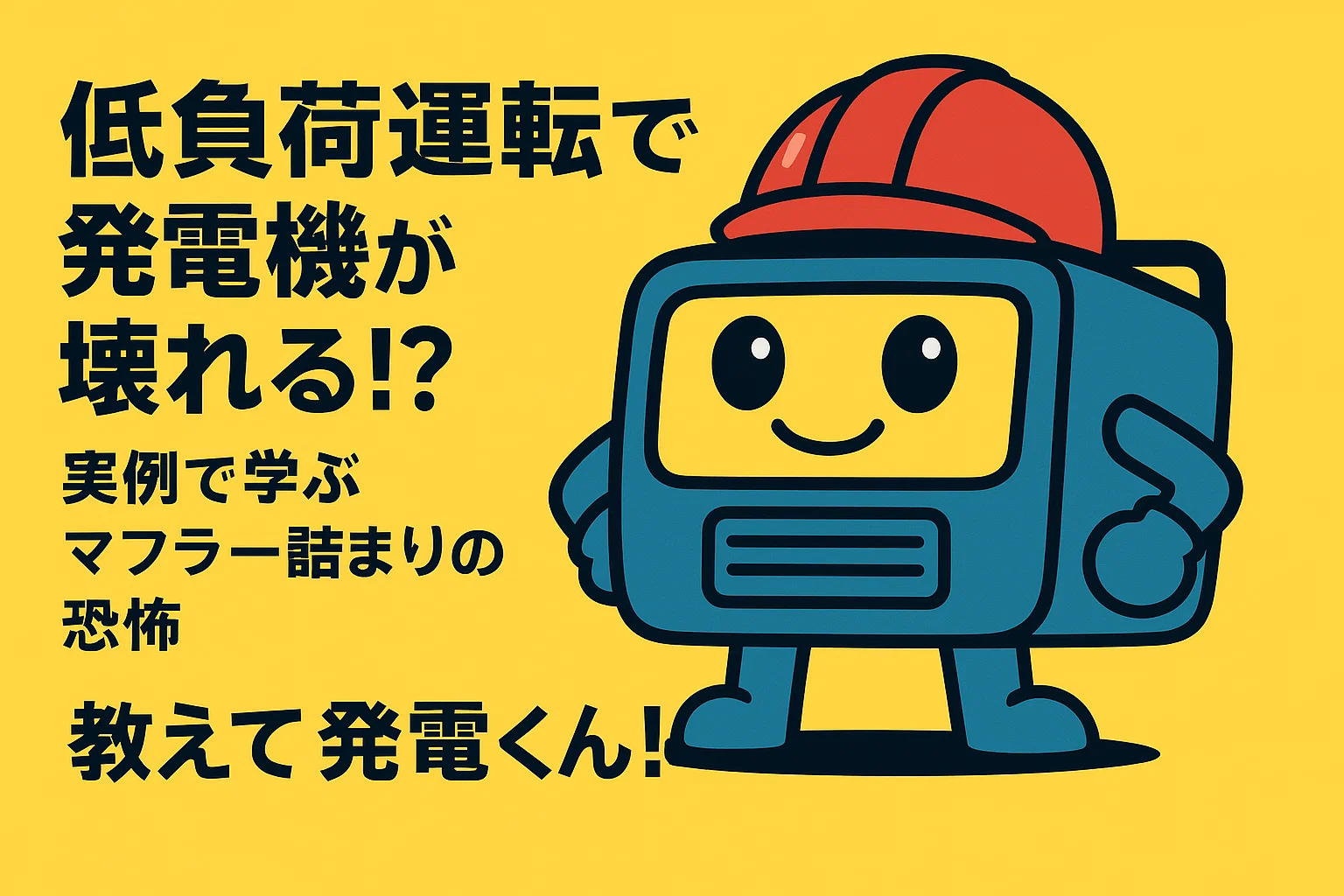 教えて発電くん! ~低負荷運転で発電機が壊れる!? 実例で学ぶマフラー詰まりの恐怖~