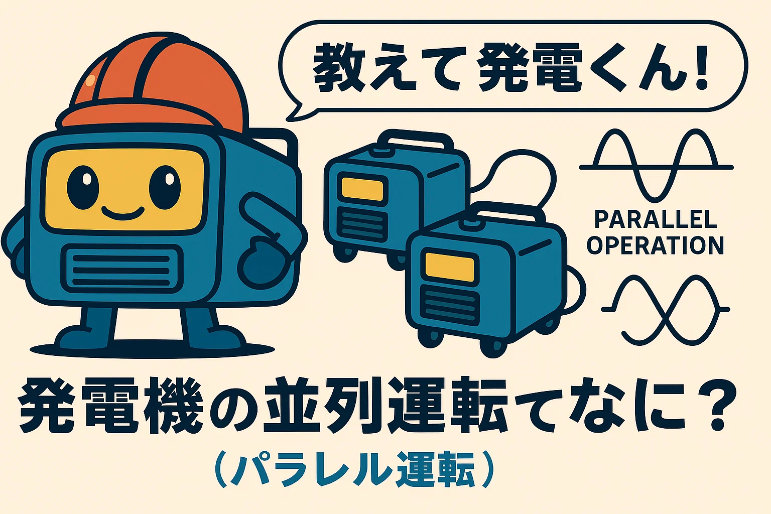 教えて発電くん!発電機の並列運転(パラレル運転)ってなに?