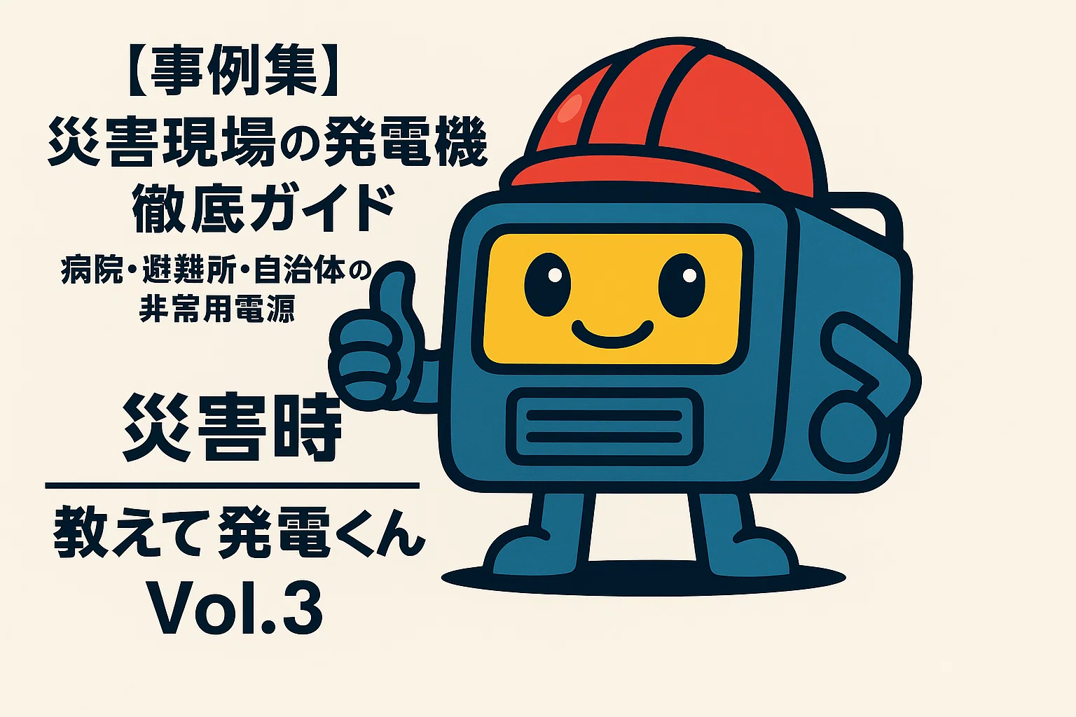 【事例集】災害現場の発電機トラブル徹底ガイド|病院・避難所・自治体の非常用電源【教えて発電くん Vol.3】