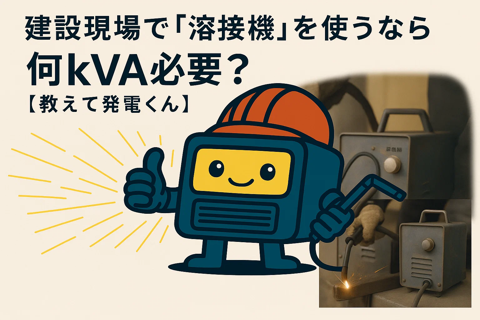 建設現場で“溶接機”を使うなら何kVA必要?【教えて発電くん】