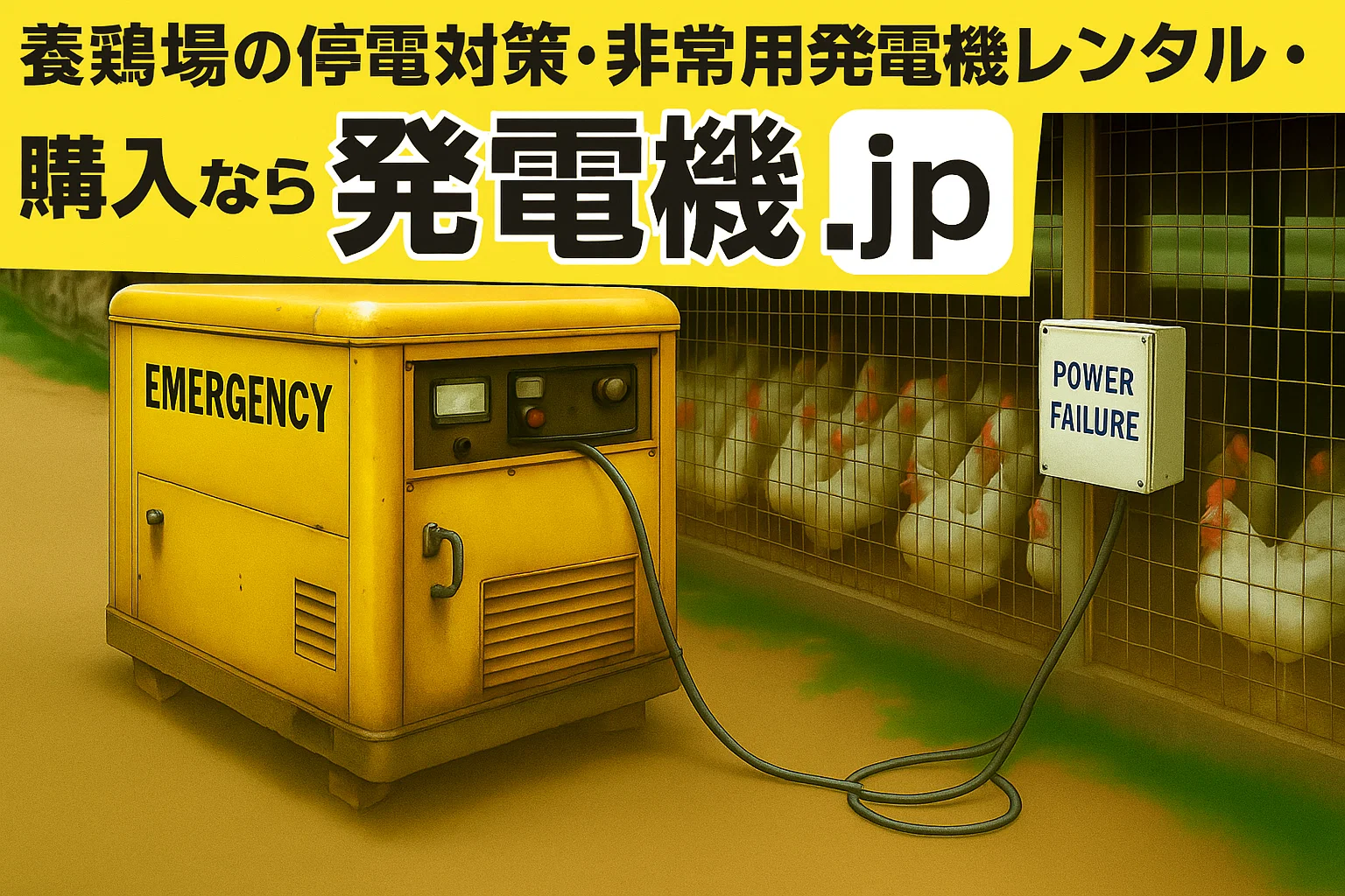 養鶏場の停電対策・非常用発電機レンタル・購入なら発電機.jp