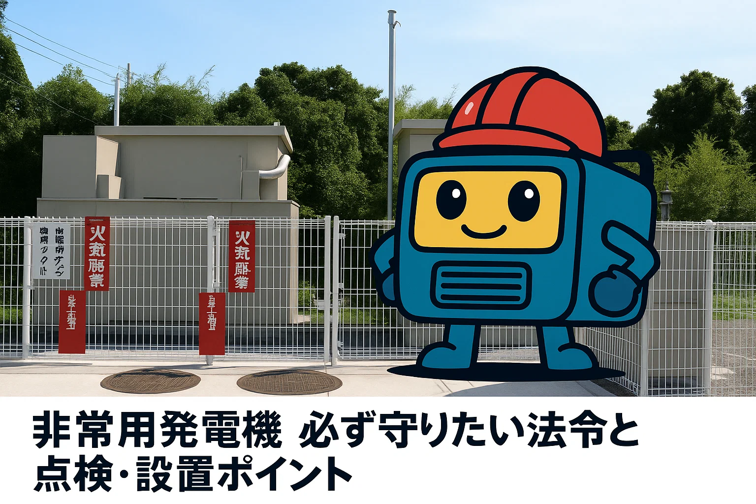 非常用発電機|必ず守りたい法令と点検・設置・施工ポイント【現場レポート】 教えて発電くん!