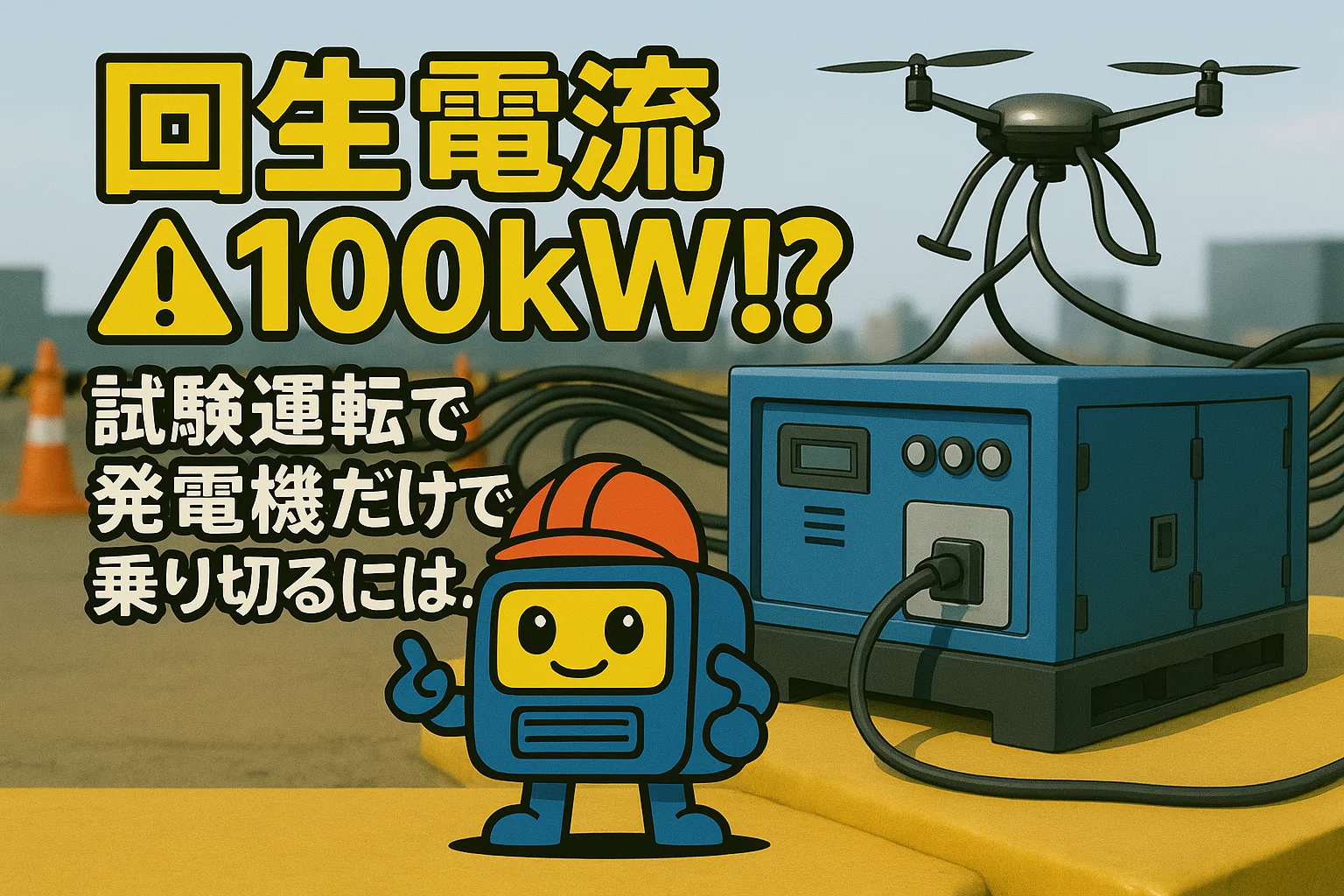 現場レポート:回生電流100kW!? 試験運転で発電機だけで乗り切るには・・・