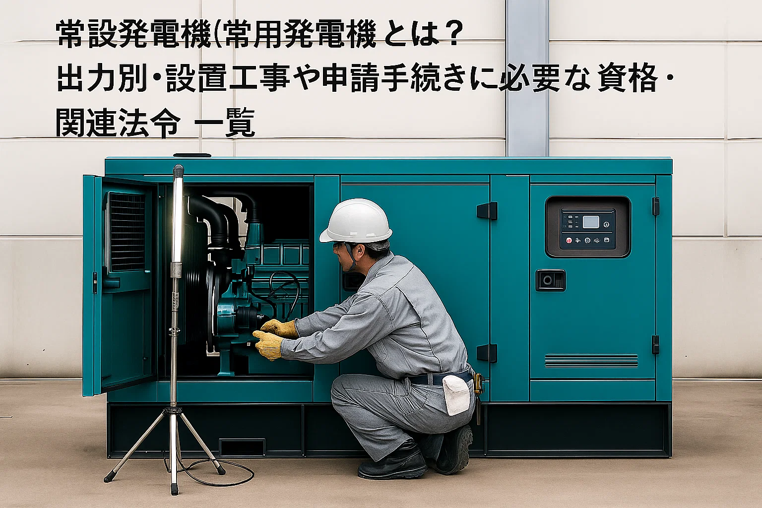 常設発電機(常用発電機)とは? 出力別・設置工事や申請手続きに必要な資格・関連法令 一覧