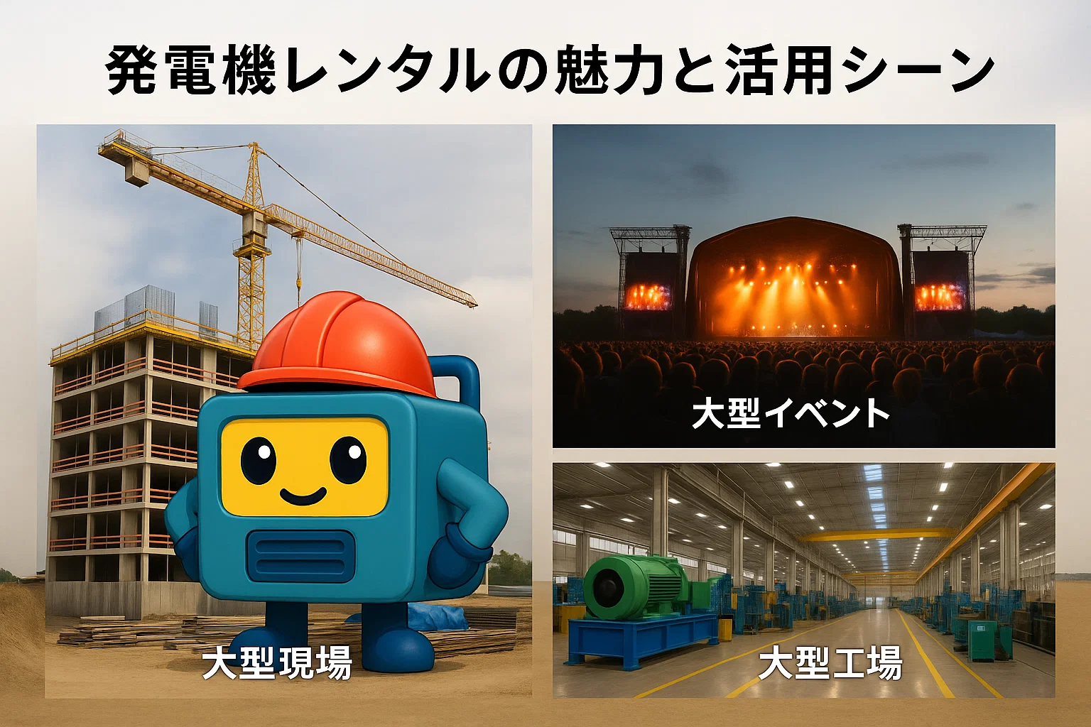 発電機レンタルの魅力と活用シーン 教えて発電くん!