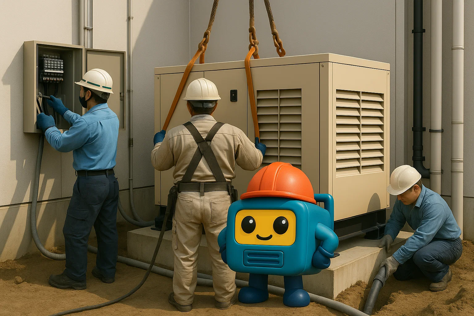 教えて発電くん！発電機設置工事の建設業法 早見表：電気・管・建築の許可と技術者配置