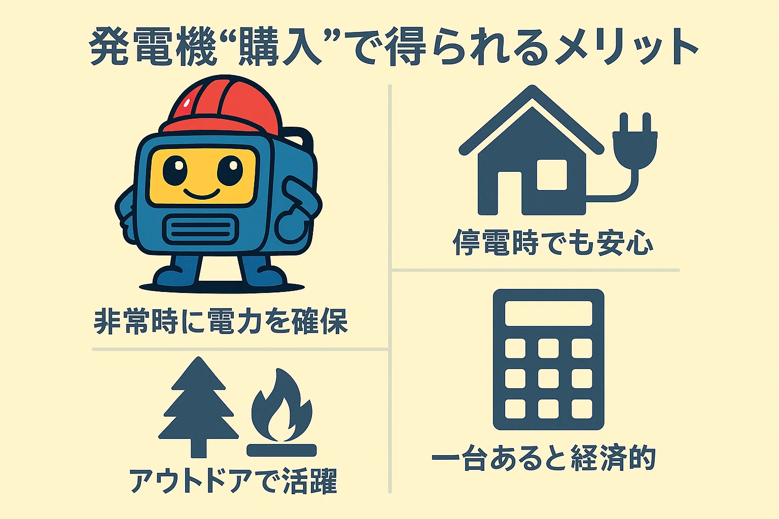 発電機“購入”で得られるメリットと選び方教えて 発電くん！