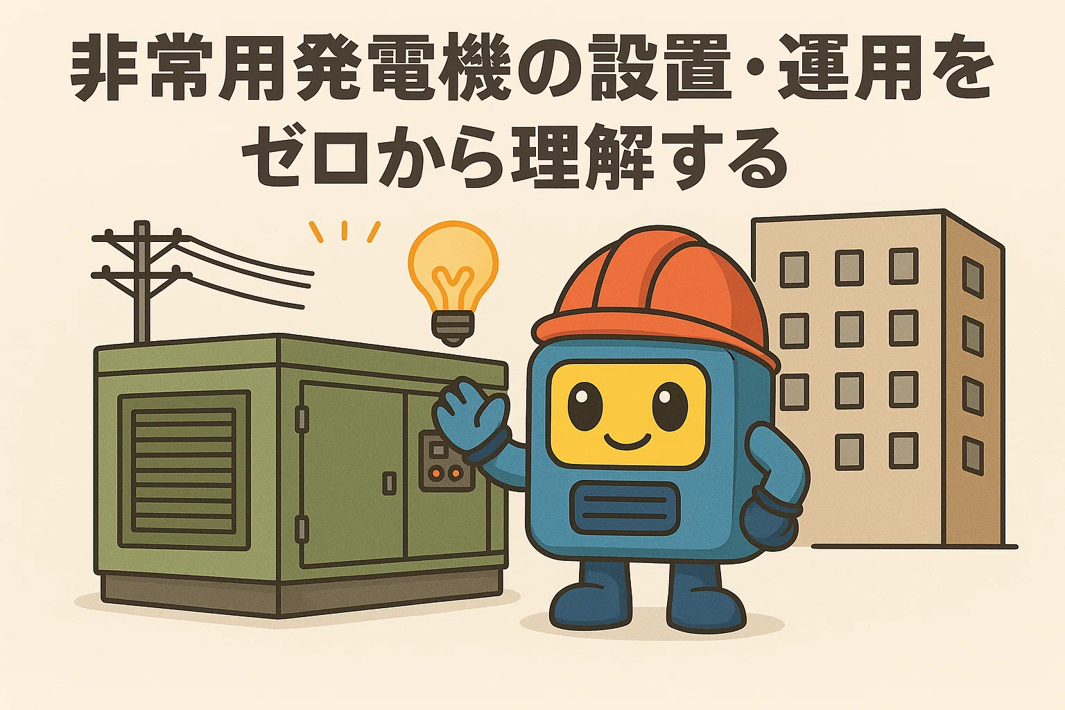 非常用発電機の設置・運用をゼロから理解する　教えて発電くん！