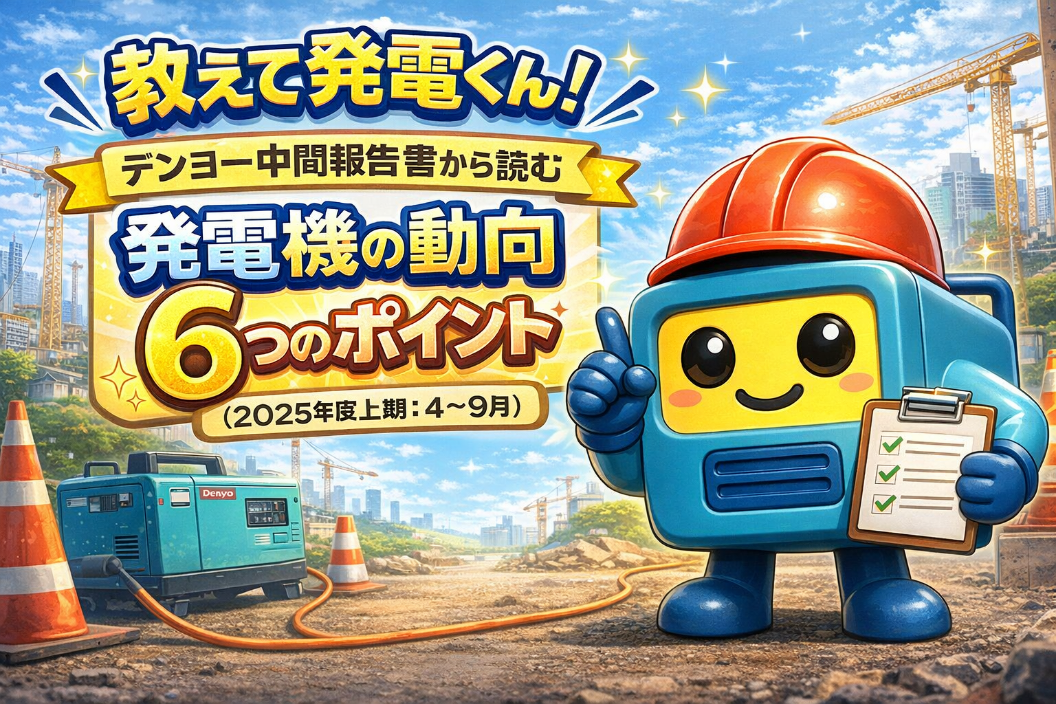 教えて発電くん！デンヨー中間報告書から読む「発電機の動向」6つのポイント（2025年上期）